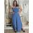 Overal dlouhý letní carmen přes prsa dámské MARTA (S/M/L ONE SIZE) ITALSKÁ MÓDA IM425411/DU S/M/L modrá