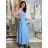 Šaty dlouhé na ramínka dámské AMANDA (S/M/L ONE SIZE) ITALSKÁ MÓDA IMWGS25274/DU S/M/L světle modrá