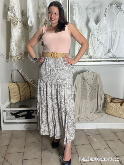 Sukně dlouhá s páskem dámská LAURA (S/M/L ONE SIZE) ITALSKÁ MÓDA IMWBL251612/DUR