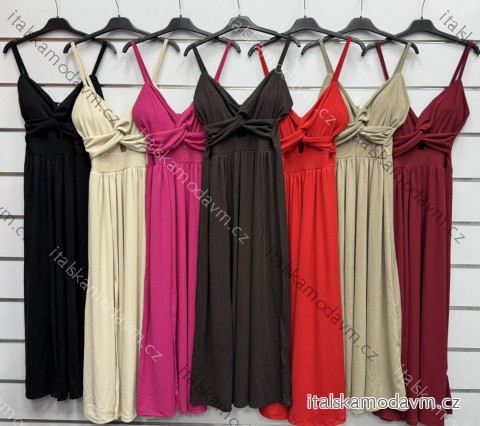 Šaty  letní dlouhé společenské na ramínka dámské (XS/S/M ONE SIZE) ITALSKÁ MÓDA IMWDK252033