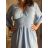 Šaty letní mušelín 3/4 dlouhý rukáv dámské LILI (S/M/L ONE SIZE) ITALSKÁ MÓDA IMWGS251111/DU S/M/L světle modrá