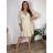 Šaty letní mušelín 3/4 dlouhý rukáv dámské LILI (S/M/L ONE SIZE) ITALSKÁ MÓDA IMWGS251111/DU S/M/L světle modrá