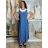 Šaty letní dlouhé na ramínka s tričkem dámské TINA (S/M/L ONE SIZE) ITALSKÁ MÓDA IMSM251118/DU S/M/L modrá
