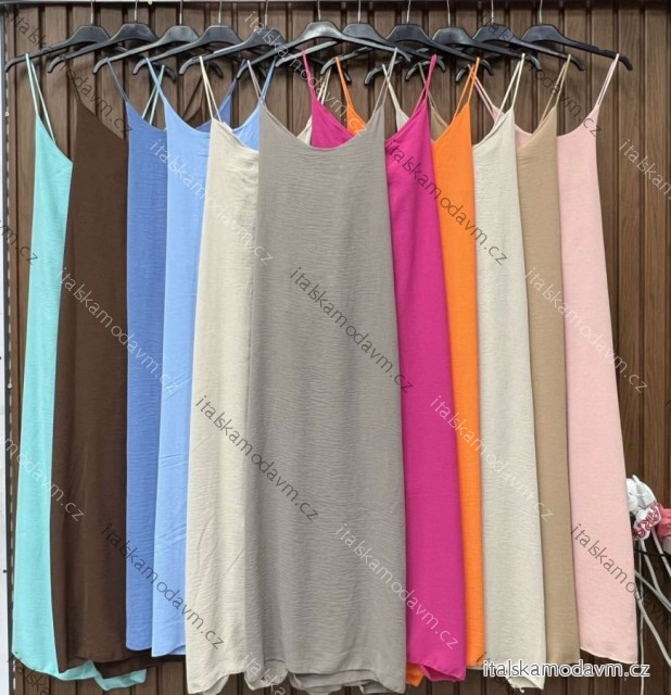 Šaty dlouhé volnočasové letní na ramínka dámské (S/M/L ONE SIZE) ITALSKÁ MÓDA IMWHD252137