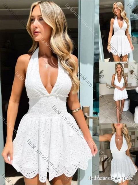 Šaty dlouhé letní krajkové bez rukávu dámské (XS/S/M ONE SIZE) ITALSKÁ MÓDA IMM25M58159