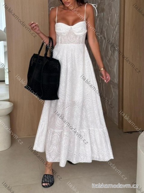 Šaty letní na ramínka krajkové dámské (XS/S/M ONE SIZE) ITALSKÁ MÓDA IMM25M58158