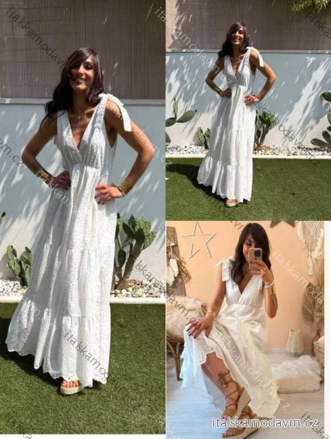 Šaty dlouhé na ramínka dámské (S/M/L ONE SIZE) ITALSKÁ MÓDA IMM25M58181
