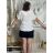 Tunika krátký rukáv dámská nadrozměr JULIE (S/M/LONE SIZE) ITALSKÁ MÓDA IMWDT251639/DUR S/M/L bílá