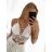 Top croptop krajkový na ramínka dámský (S/M ONE SIZE) ITALSKÁ MÓDA IMPMD233045/DU -   modrá -   S/M/L