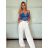 Top croptop krajkový na ramínka dámský (S/M ONE SIZE) ITALSKÁ MÓDA IMPMD233045/DU -   modrá -   S/M/L