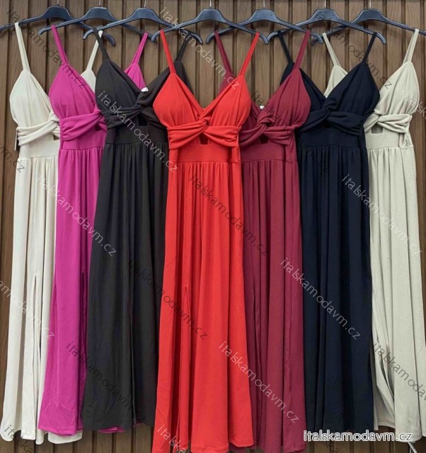Šaty dlhé elegantné letné na ramienka dámske BELA (S/M/L ONE SIZE) TALIANSKA MÓDA IMWHD252130
