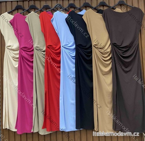 Šaty dlouhé elegantní letní krátký rukáv dámské (XS/S/M ONE SIZE) ITALSKÁ MÓDA IMWHD252152