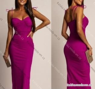 Šaty dlouhé letní elegantní na ramínka dámské (XS/S/M ONE SIZE) ITALSKÁ MÓDA IMM25M34553