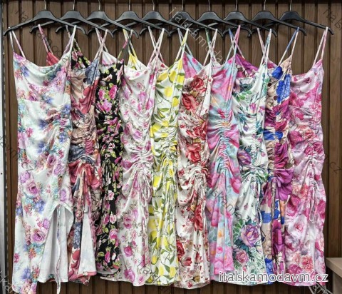 Šaty dlhé letné kvetované na ramienka dámske (XS/S/M ONE SIZE) TALIANSKA MÓDA IMWHD252361