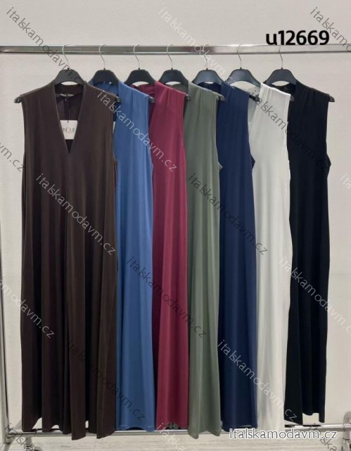 Šaty dlouhé letní bez rukávu dámské (S/M/L ONE SIZE) ITALSKÁ MÓDA IMM25M12669