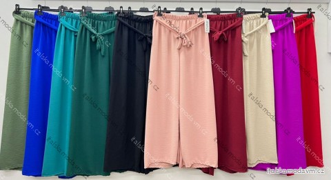 Kalhoty dlouhé letní dámské nadrozměr (42/44/46 ONE SIZE) ITALSKÁ MÓDA IM425463