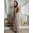 Šaty dlouhé letní na ramínka dámské nadrozměr BELLA (M/L - XL/XXL ONE SIZE) IMWGD25V084/DUR XL/2XL hnědá