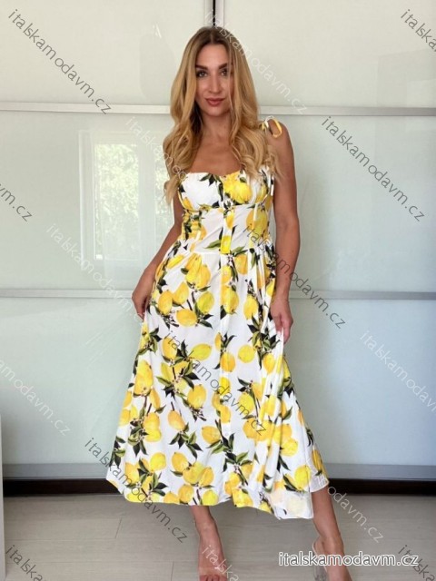 Šaty dlouhé letní na ramínka dámské (S/M ONE SIZE) ITALSKÁ MÓDA IMPVN2524512/DU -   bílá -   S/M