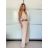 Overal dlouhý elegantní skládaný bez rukávu dámské (S/M ONE SIZE) ITALSKÁ MÓDA IMPGM2323232/DU -   béžová -   S/M/L
