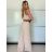 Overal dlouhý elegantní skládaný bez rukávu dámské (S/M ONE SIZE) ITALSKÁ MÓDA IMPGM2323232/DU -   béžová -   S/M/L