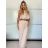 Overal dlouhý elegantní skládaný bez rukávu dámské (S/M ONE SIZE) ITALSKÁ MÓDA IMPGM2323232/DU -   béžová -   S/M/L