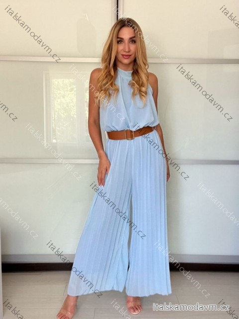 Overal dlhý elegantné skladaný bez rukávov dámske (S/M ONE SIZE) TALIANSKA MÓDA IMPGM2323232/DU -   svetlo modrá -   S/M/L