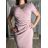 Šaty spoločenské elegantný krátky rukáv dámske nadrozmer ALDONA (40-50 ONE SIZE) POLSKÁ MÓDA PMLBT25ALDONA/DUR 48 tm.staroružová