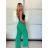 Kalhoty dlouhé letní dámské (S/M/L ONE SIZE) ITALSKá MODA IM7250004/DU -   zelená -   S/M/L