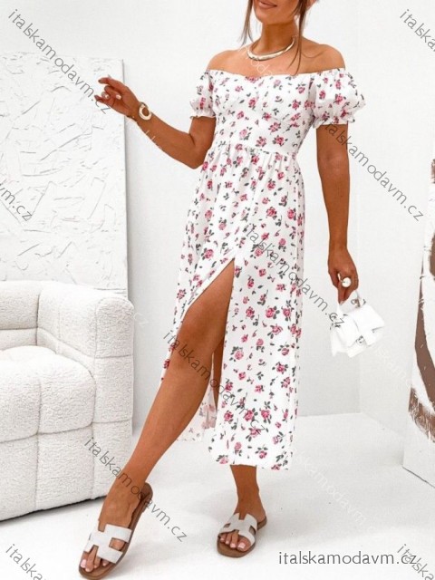 Šaty letné kvetované krátky rukáv dámske (XS/S/M ONE SIZE) TALIANSKA MÓDA IMWGB252283