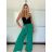 Kalhoty dlouhé letní dámské (S/M/L ONE SIZE) ITALSKá MODA IM7250005/DU -   zelená -   S/M/L
