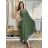 Šaty dlouhé letní na ramínka dámské ETNA (S/M/L ONE SIZE) ITALSKÁ MÓDA IM425473/DR S/M/L zelená
