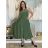 Šaty dlhé letné na ramienka dámske ETNA (S/M/L ONE SIZE) TALIANSKA MÓDA IM425473/DR S/M/L zelená khaki