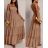 Šaty dlouhé letní carmen bez rukávu dámské AURORA (XS/S/M ONE SIZE) ITALSKÁ MÓDA IMWGS2511921/DUR zelená khaki XS/S/M