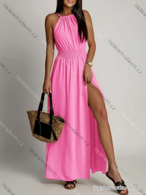 Šaty dlouhé letní bez rukávu dámské NAYA (XS/S/M ONE SIZE) ITALSKÁ MÓDA IMWGS251311/DR růžová světlá XS/S/M