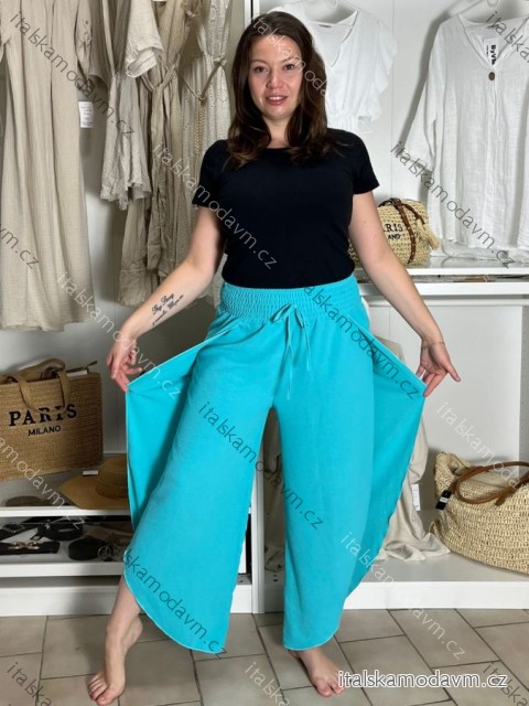 Nohavice letné dámske RAMONA (M/L/XL ONE SIZE) TALIANSKA MÓDA IM425338/DUR sv. tyrkysová M/LXL