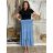 Šaty alá sukně letní žabičkované riflové dámská (S/M/L ONE SIZE) ITALSKÁ MÓDA IM721076/DUR sv. modrá S/M/L