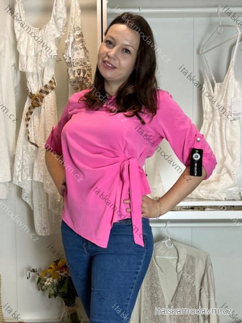 Tričko dlhý rukáv dámske GIRA (S/M/L ONE SIZE) TALIANSKA MÓDA IMC25055/DR S/M/L tmavo ružová