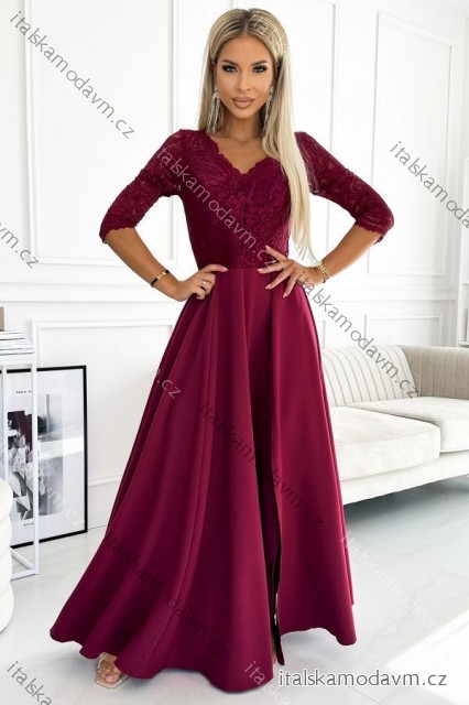 Šaty dlouhé elegantní dámské (2XL) POLSKÁ MÓDA NUMECO25309-9/DU
