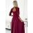 Šaty dlouhé elegantní dámské (2XL) Polská MÓDA NUMECO25309-9/DU XXL vínová