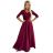 Šaty dlouhé elegantní dámské (2XL) Polská MÓDA NUMECO25309-9/DU XXL vínová