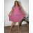Šaty voľnočasové letné mušelínové krátky rukáv dámske nadrozmer SIMONE (46/48/50 ONE SIZE) TALIANSKA MÓDA IM425466