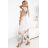 609-1 Saténové maxi šaty s hlubokým výstřihem a květinovým ombré vzorem – boho elegance