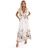 609-1 Saténové maxi šaty s hlubokým výstřihem a květinovým ombré vzorem – boho elegance