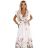 609-1 Saténové maxi šaty s hlubokým výstřihem a květinovým ombré vzorem – boho elegance