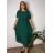 Šaty elegantné šifónové krátky rukáv dámske nadrozmer (46/48/50 ONE SIZE) TALIANSKA MóDA IM425035