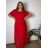 Šaty elegantné šifónové krátky rukáv dámske nadrozmer (46/48/50 ONE SIZE) TALIANSKA MóDA IM425035