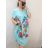 Šaty dlouhé maxi letní krátký rukáv dámská nadrozměr (XL/2XL ONE SIZE) ITALSKÁ MÓDA IM422758/DUR lososová XL/2XL