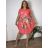 Šaty dlouhé maxi letní krátký rukáv dámská nadrozměr (XL/2XL ONE SIZE) ITALSKÁ MÓDA IM422758/DUR lososová XL/2XL