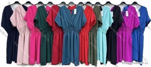 Šaty krátké letní krátký rukáv dámské (S/M/L ONE SIZE) ITALSKÁ MÓDA IMD252532