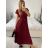 Šaty dlhé letné skládané krátky rukáv dámske ZUZA (S/M/L ONE SIZE) TALIANSKA MÓDA 	 IMD251761/DUR S/M/L červená